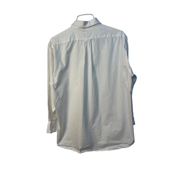 IZOD Men’s Solid Button Down Dress Shirt Color White Size Large 16.5 32/33 - Picture 2 of 8